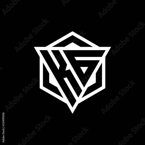 KG logo monogram with triangle and hexagon shape combination