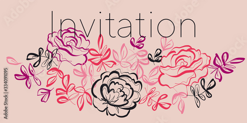 Abstract rose flowers vecto...