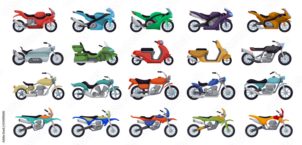 Fototapeta premium Ikona kreskówka wektor motocykl. Wektor ilustracja motocykl na białym tle. Motocykl ikona kreskówka na białym tle.