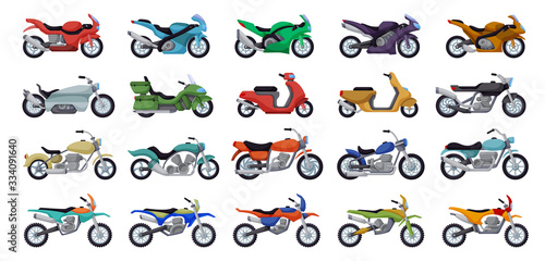 Motorcycle vector cartoon set icon. Vector illustration motorbike on white background. Isolated cartoon set icon motorcycle.