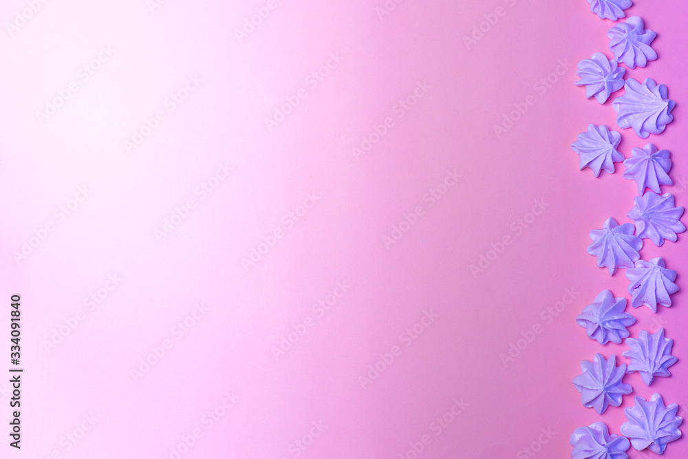 Little sweet cakes on a bright pink background. The place for text. Little sweet cakes on a bright pink background. The place for text.
