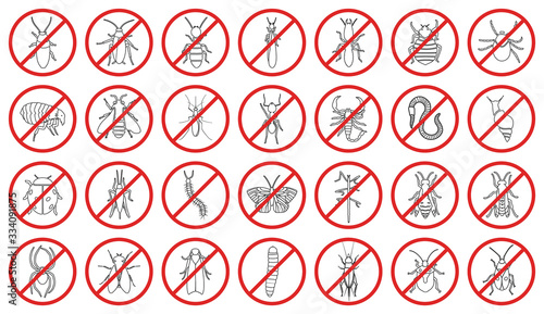 Bug of insect vector outline set icon.Vector illustration insect beetle. Isolated outline icon bug and fly beetle.