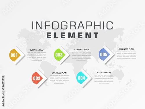 Five Point Infographic Element Business Strategy