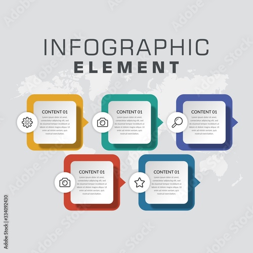 Five Point Infographic Element Business Strategy