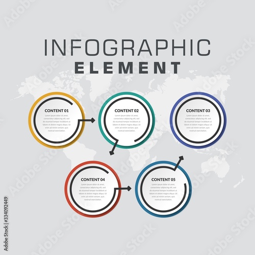 Five Point Infographic Element Business Strategy