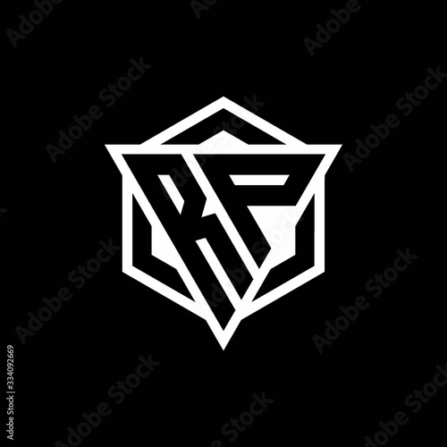 RP logo monogram with triangle and hexagon shape combination