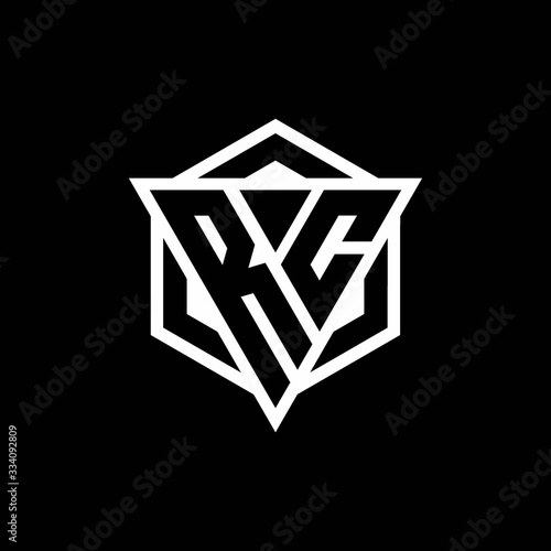 RC logo monogram with triangle and hexagon shape combination