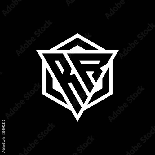 RR logo monogram with triangle and hexagon shape combination