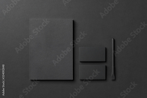 black corporate identity, mockup to be completed by graphic design