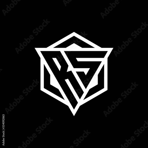 RS logo monogram with triangle and hexagon shape combination