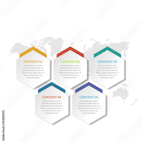 Five Point Infographic Element Business Strategy