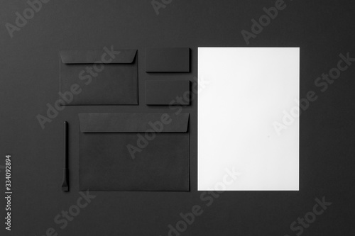black corporate identity, mockup to be completed by graphic design