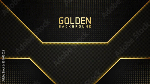 modern black background with gold lines and dots