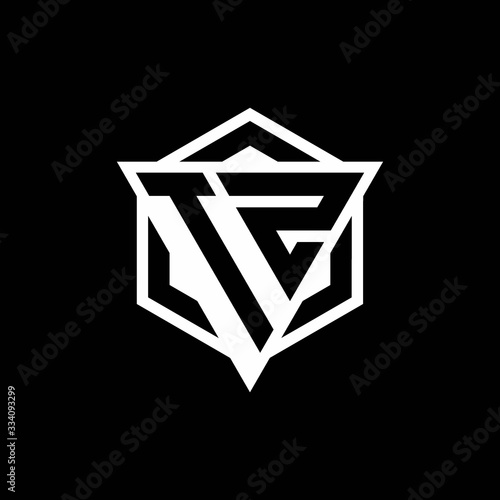 TZ logo monogram with triangle and hexagon shape combination
