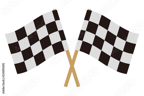 二本の交差したレース旗
