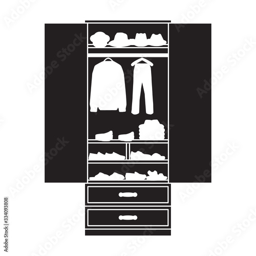 Wardrobe for clothes vector icon.Black vector icon isolated on white background wardrobe for clothes .
