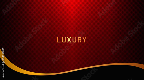 abstract red background with curved golden line