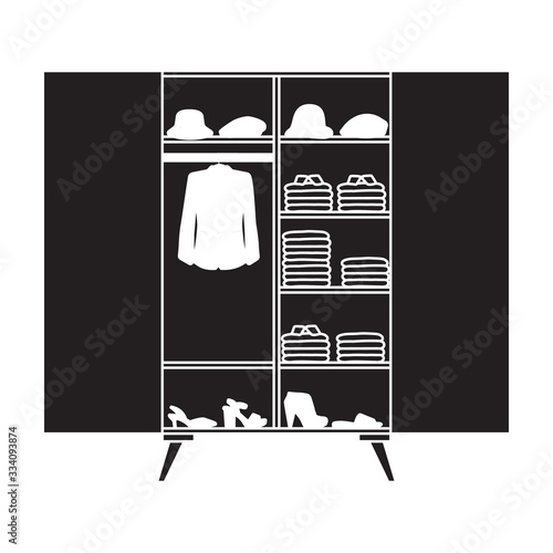 Closet vector icon.Black vector icon isolated on white background closet .