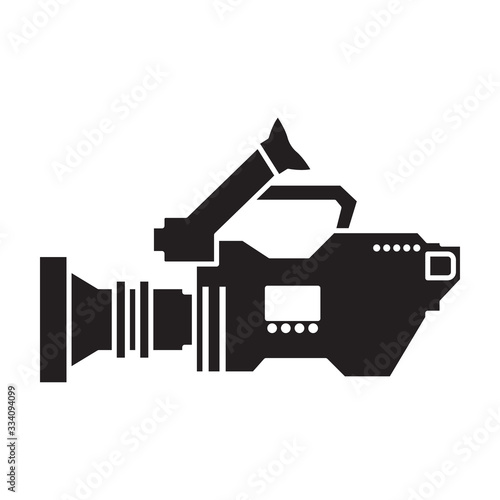 Video camera vector icon.Black vector icon isolated on white background video camera.