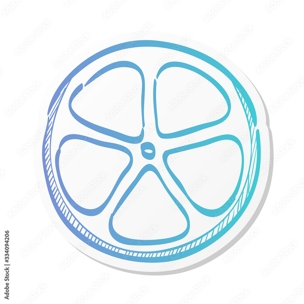 Sticker style icon - Bicycle wheel Sticker style icon - Bicycle wheel