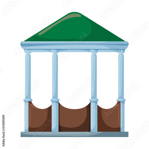 Wooden gazebo of pergola vector icon.Cartoon vector icon isolated on white background wooden gazebo of pergola .