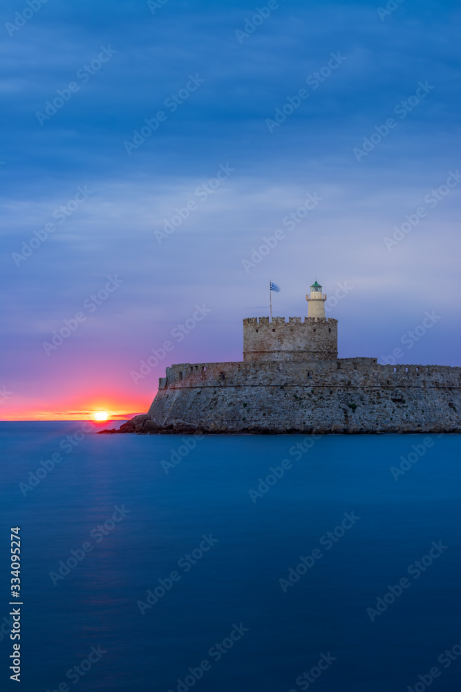 Rhodes island in Greece at sunrise