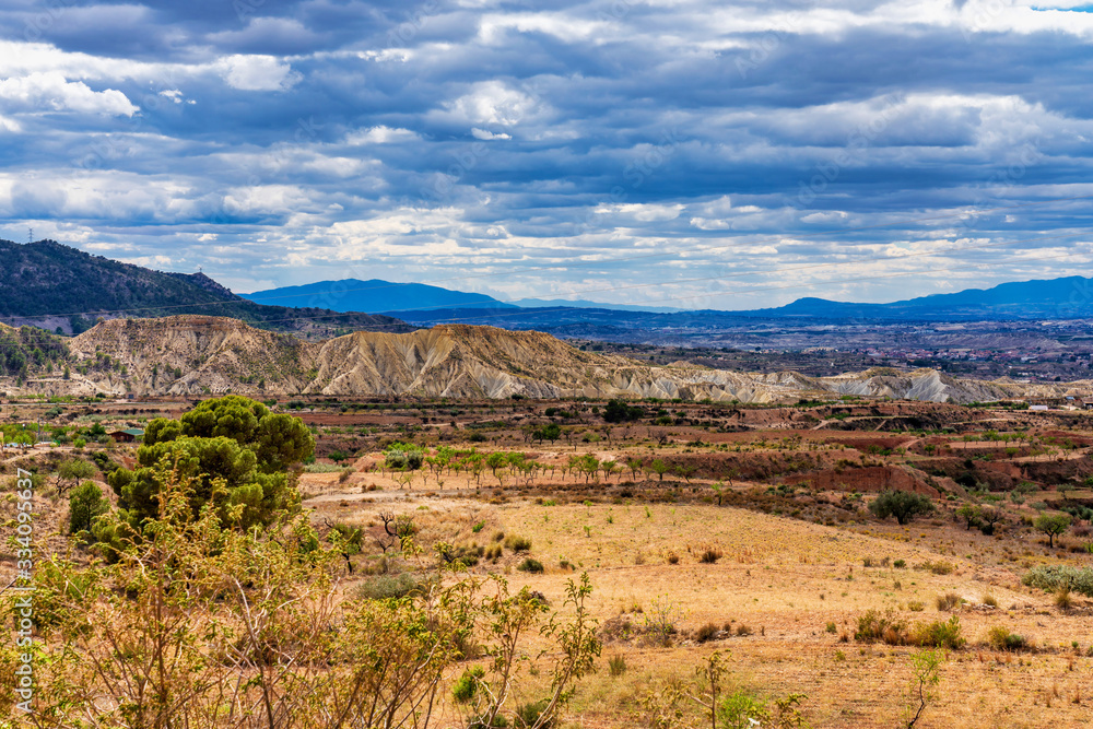 Landscape view of El Chicamo near Murcia in Spain