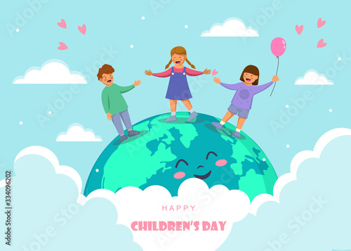 Happy Children's Day. World childrens day vector background
