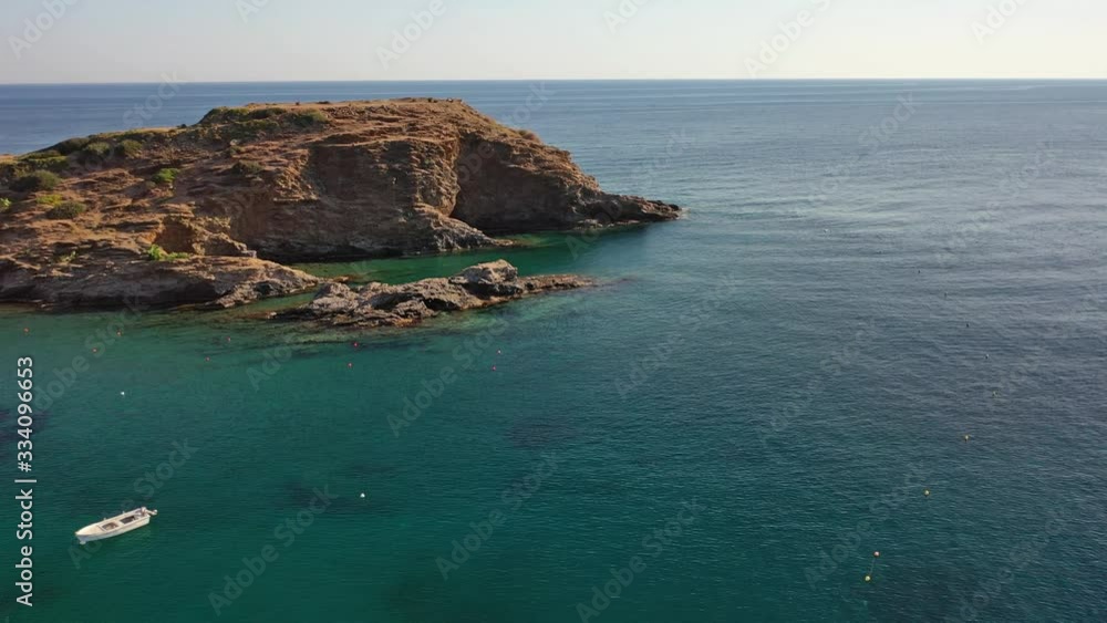 Aerial video view of resort village Bali and Karavostasis beach. Crete, Greece Aerial video view of resort village Bali and Karavostasis beach. Crete, Greece