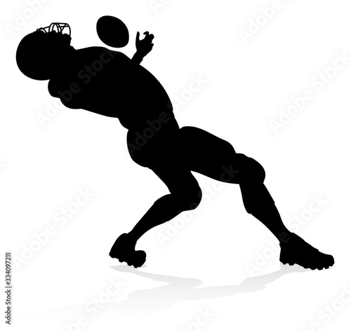 Detailed American Football player sports silhouette