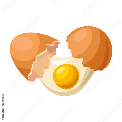 Broken egg vector icon.Cartoon vector icon isolated on white background broken egg.