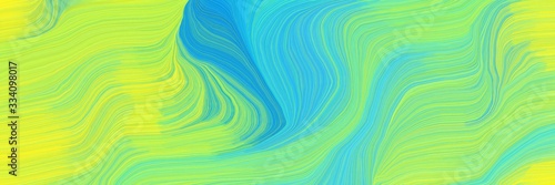 flowing colorful waves background with green yellow, medium turquoise and medium aqua marine colors