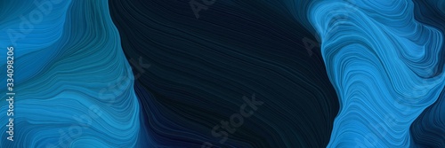 dynamic decorative curves background with very dark blue, strong blue and teal colors