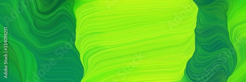 art colorful curves backdrop with green yellow  forest green and lawn green colors