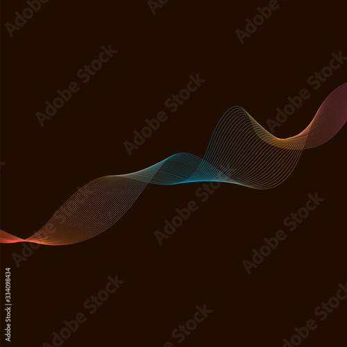 Abstract wavy lines on a black background