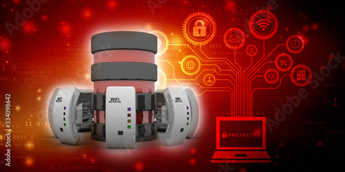 Wallpaper Mural 3d rendering wifi repeater booster with database Torontodigital.ca