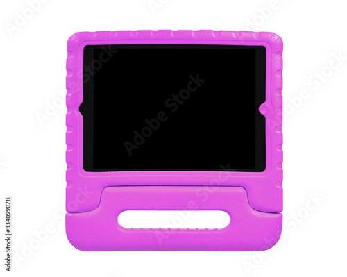 Tablet in a bright cover, designed for children