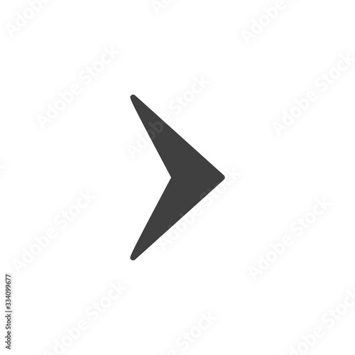 Arrow right direction vector icon. filled flat sign for mobile concept and web design. Arrow next glyph icon. Symbol, logo illustration. Vector graphics