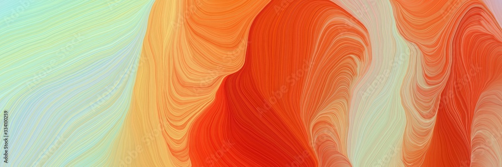 abstract decorative waves header design with coral, orange red and bronze colors