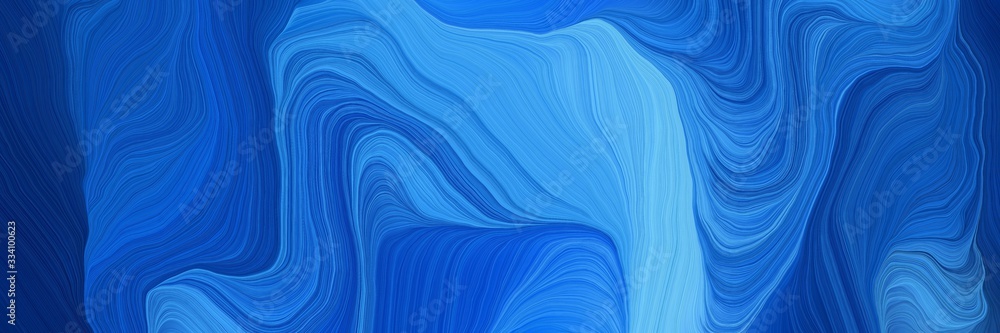 abstract colorful waves header design with strong blue, corn flower blue and midnight blue colors