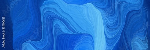 abstract colorful waves header design with strong blue, corn flower blue and midnight blue colors © Eigens