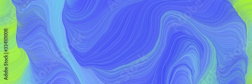 abstract decorative waves banner design with corn flower blue, yellow green and medium aqua marine colors © Eigens