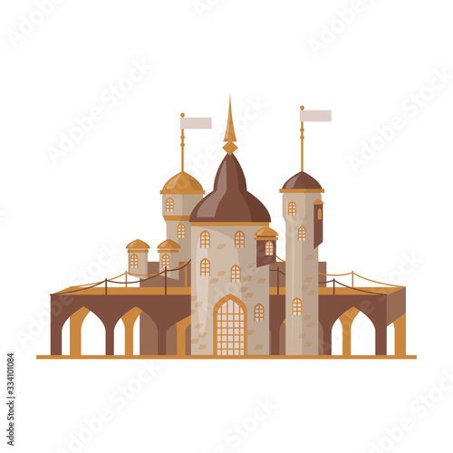 Medieval castle vector icon.Cartoon vector icon isolated on white background medieval castle.