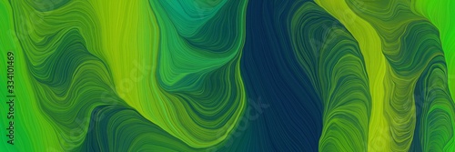 beautiful colorful curves background with forest green, moderate green and olive drab colors