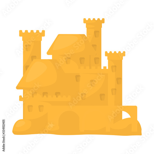 Sand castle vector icon.Cartoon vector icon isolated on white background sand castle.