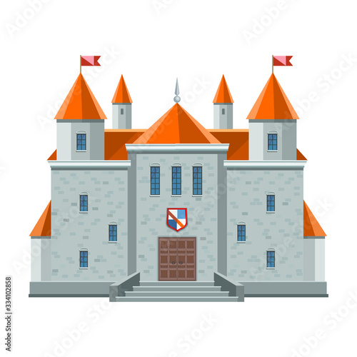 Castle vector icon.Cartoon vector icon isolated on white background castle.