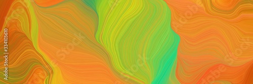 dynamic colorful curves background with bronze, golden rod and medium sea green colors