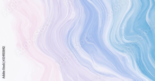 Fototapeta Abstract art colorful paint fluid wavy surface curve lines in blue pink for backgrounds, banner.