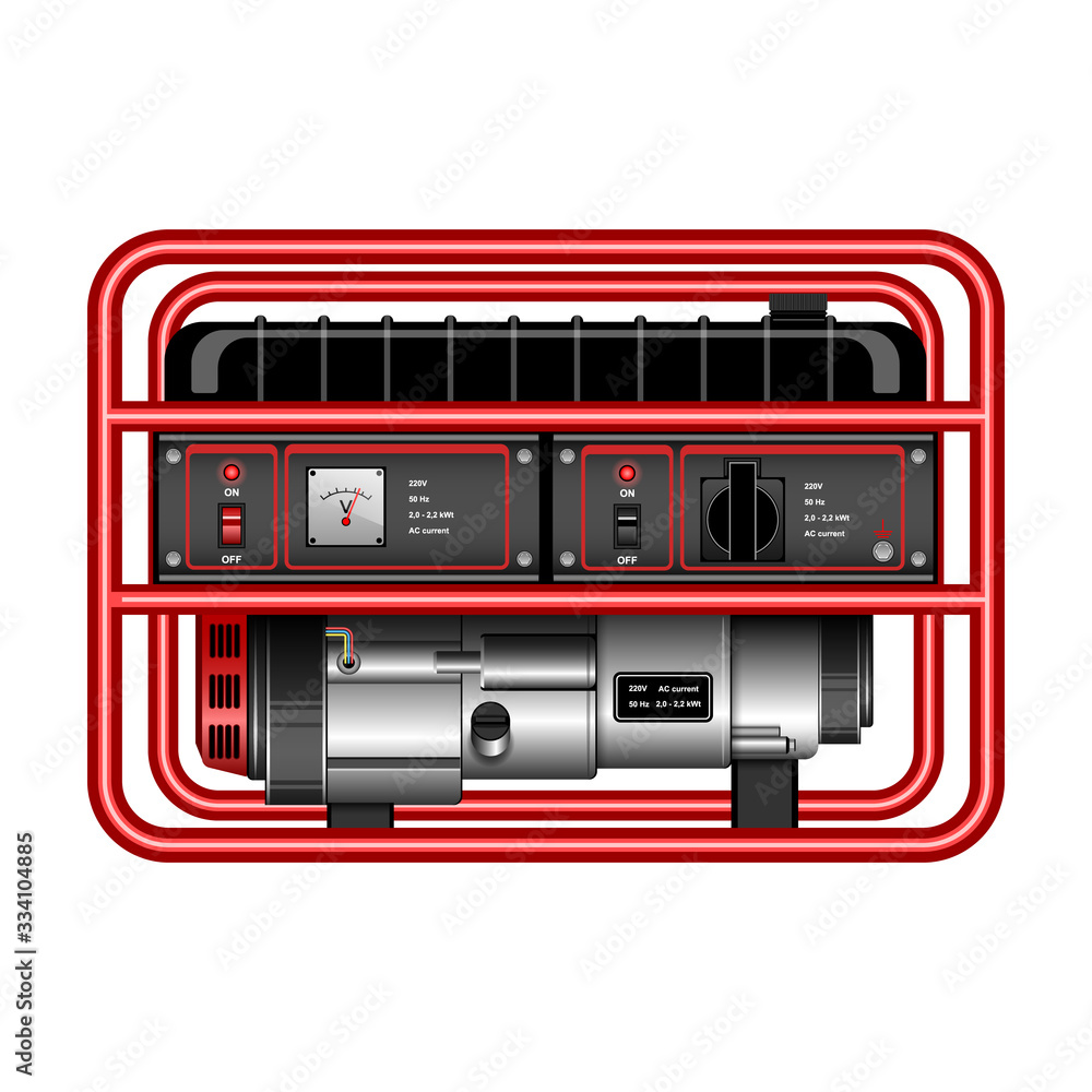 Generator vector icon.Realistic vector icon isolated on white background generator. Generator vector icon.Realistic vector icon isolated on white background generator.