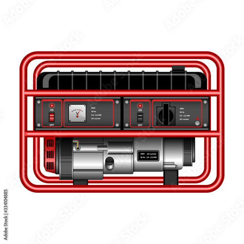 Generator vector icon.Realistic vector icon isolated on white background generator.